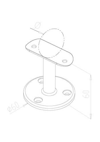 Handrail Supports - Model 0530 CAD Drawing